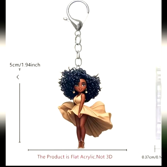Brown Sugar Lady 2D Acrylic Keychain Charm - Picture 6 of 9